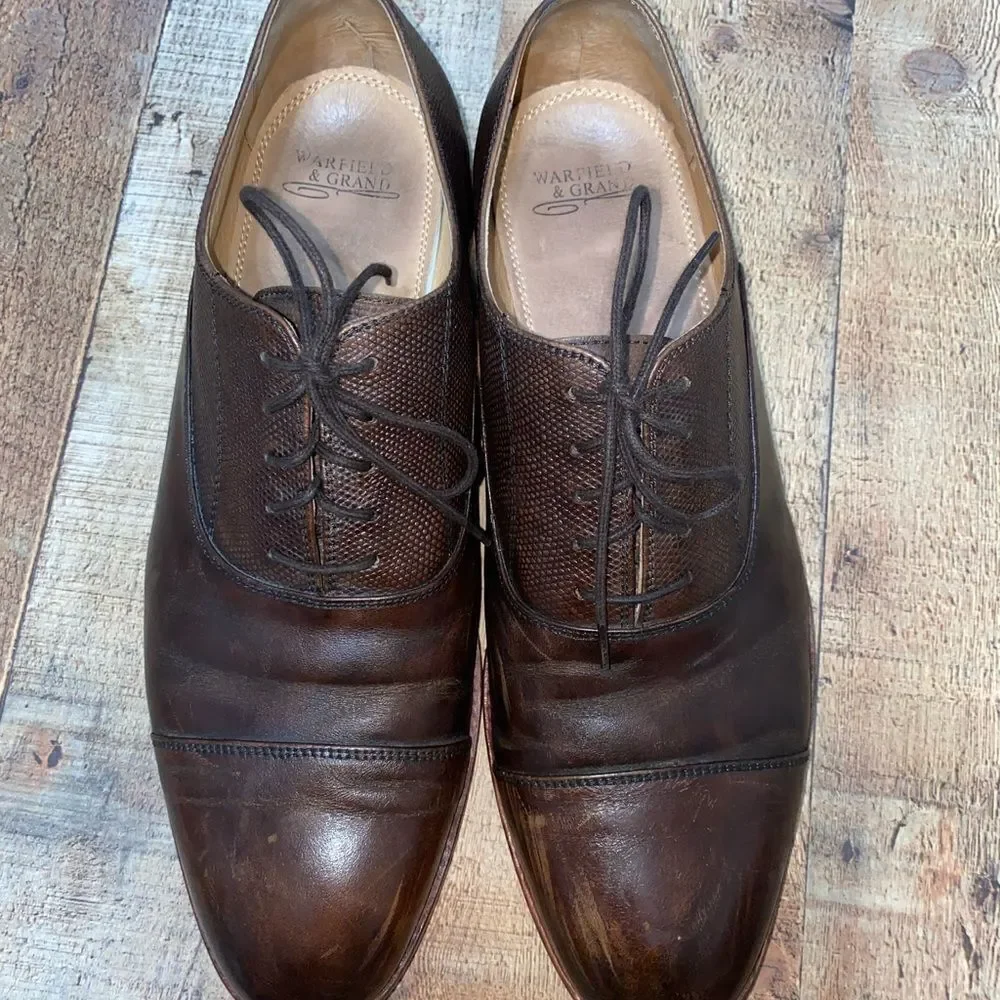 Warfield & Grand leather Oxfords cap toe dress shoe
